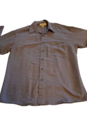 Vintage Corporate Gear Men's Size M Gray Button Long Sleeve Pocket Casual Shirt